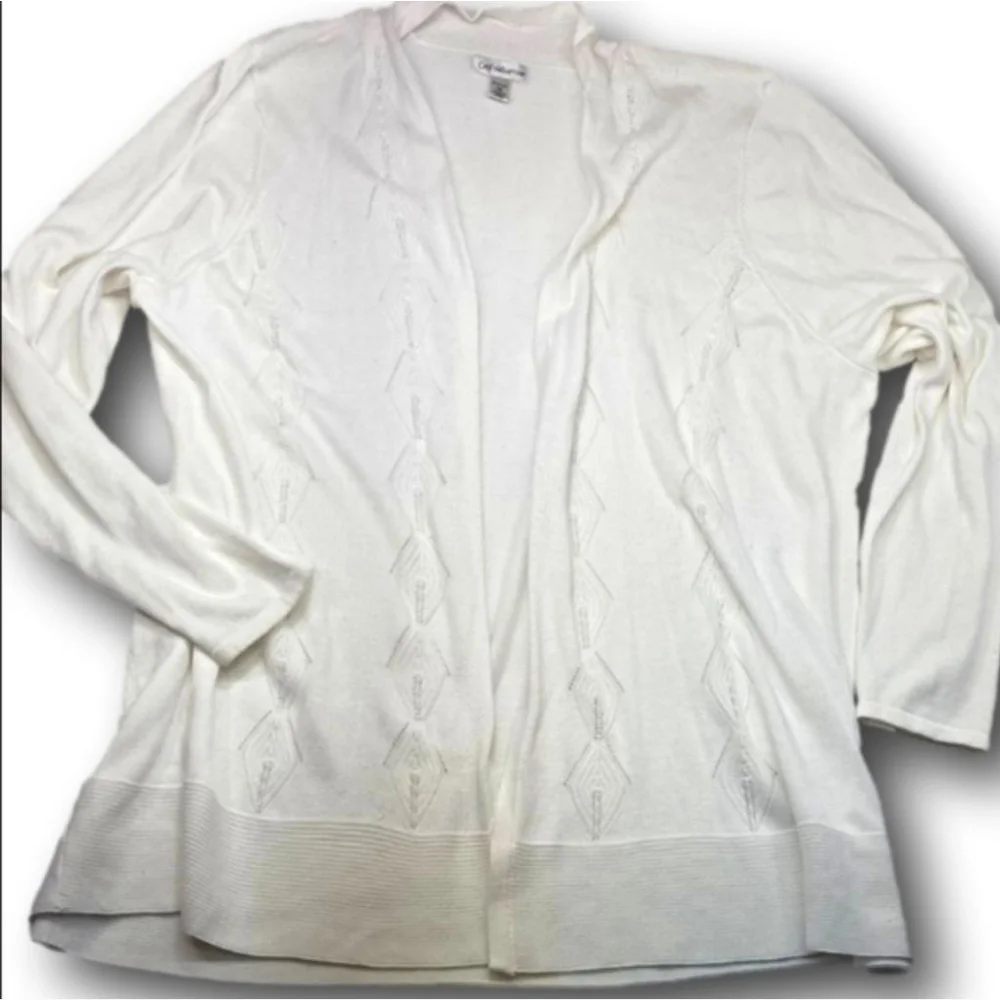 Women's Croft & Barrow White Cardigan Sweater Plus Size 3X - Picture 1 of 8